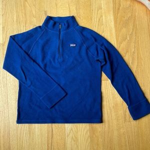 Patagonia kids 1/4 zip Capilene heavy weight top, blue.  Sz L (12). Great cond